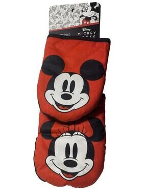 Disney Mickey Minnie Mouse Oven Mitts 2pk Oversized Mini Heat Resistant
